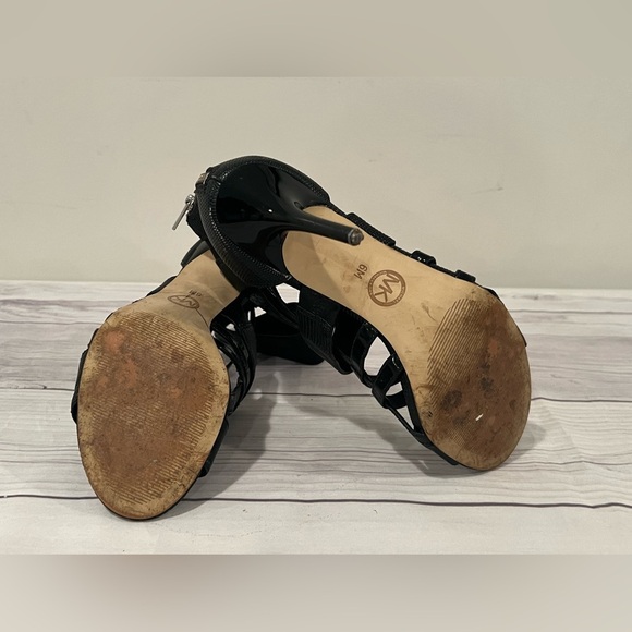 Michael Kors Black Strappy Open-Toe Heels Size 6 - Picture 7 of 11